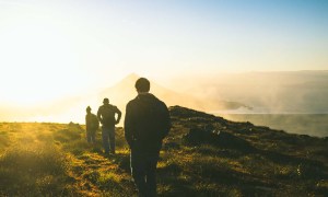 hiking sunset