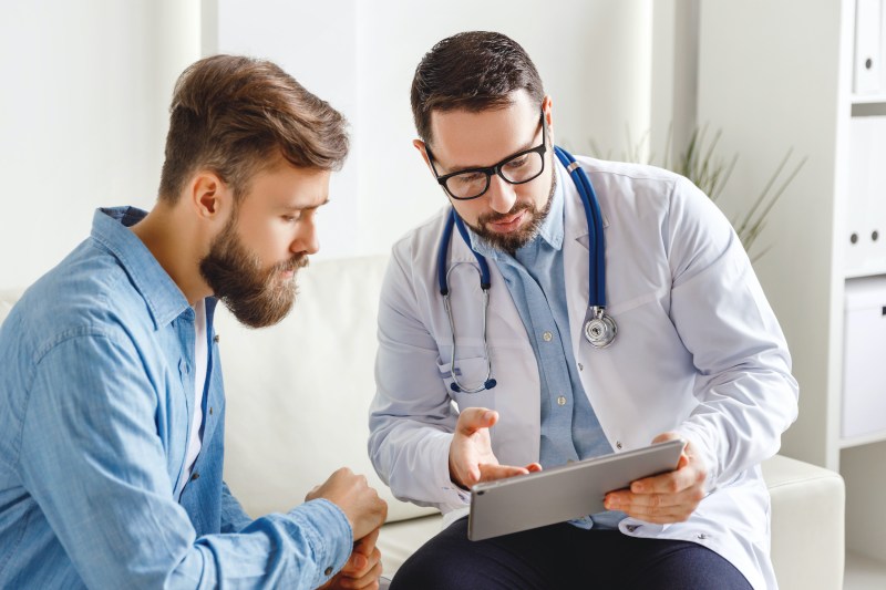 A person with a doctor