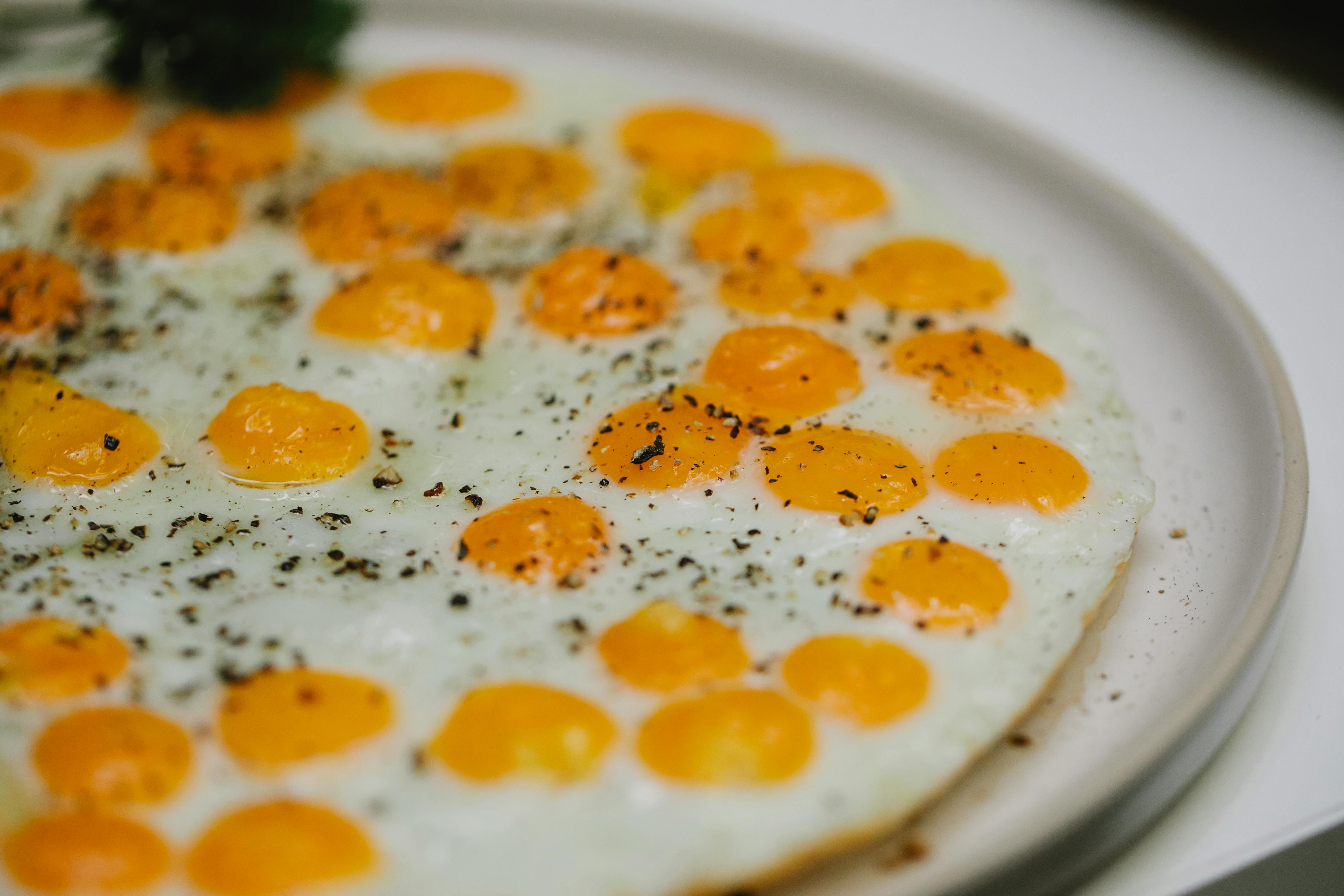Fried eggs in a pan