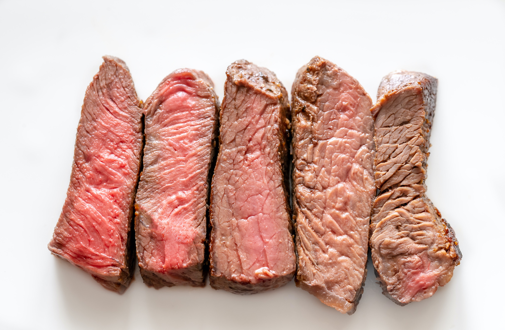 Steak levels of doneness