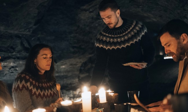 Icelandic sweaters at dinner