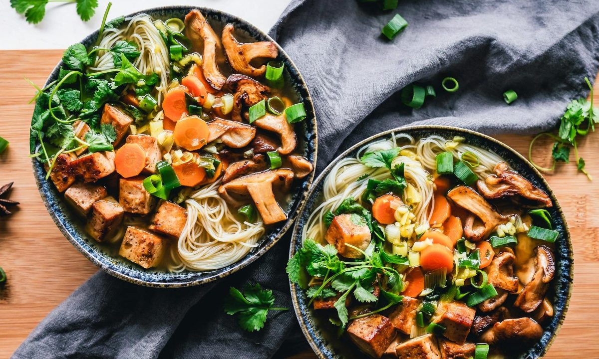 vegan protein tofu vegetable bowl dinner