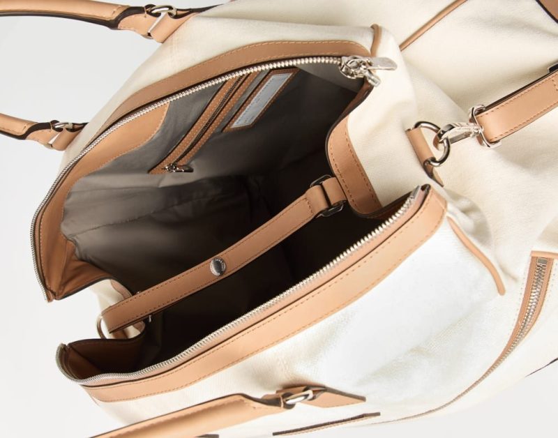 inside of Brunello Cucinelli travel bag